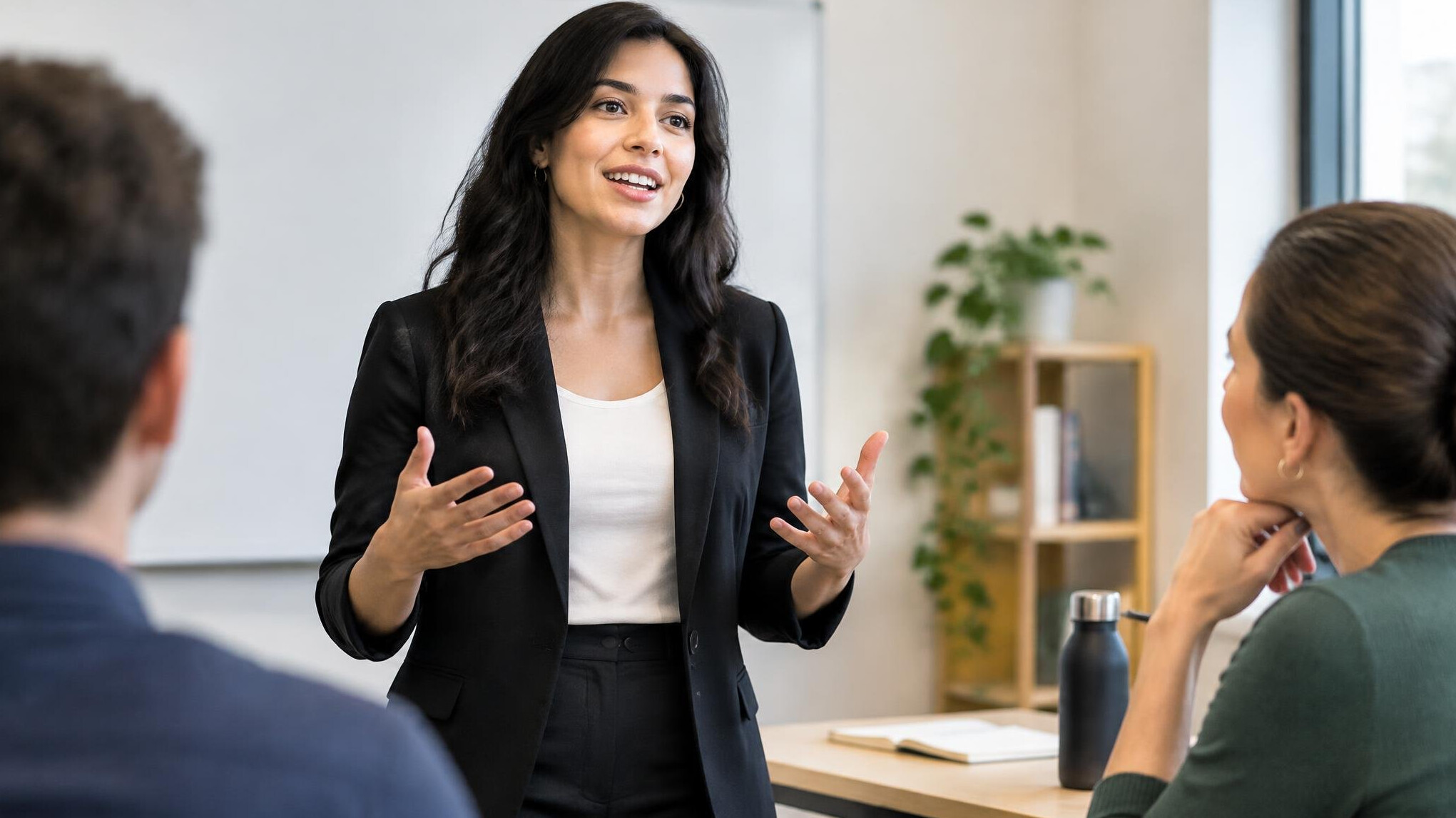confident woman speaking